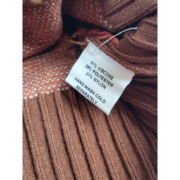 NWT Unique Vintage Retro Boho‎ Multi Brown Chevron Cardigan Sweater Womens XS/2 - Picture 7 of 9